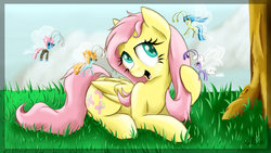 Size: 1600x900 | Tagged: safe, artist:rulsis, fluttershy, seabreeze, breezie, g4, it ain't easy being breezies, female, male