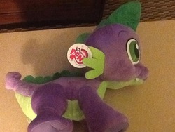 Size: 825x619 | Tagged: safe, spike, g4, all fours, funrise, irl, my little pony logo, photo, plushie, quadrupedal spike, spike plushie