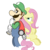 Size: 900x900 | Tagged: safe, artist:fillyblue, fluttershy, g4, fear, luigi, luigi's mansion, male, super mario