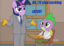 Size: 878x632 | Tagged: safe, spike, twilight sparkle, g4, male, the simpsons