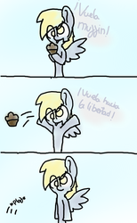 Size: 500x810 | Tagged: dead source, safe, artist:ask-derpyspanish, derpy hooves, pegasus, pony, tumblr:ask-derpyspanish, g4, female, mare, spanish, translated in the comments