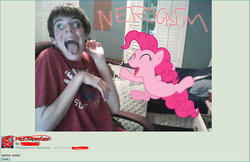 Size: 500x323 | Tagged: safe, pinkie pie, human, g4, derp, irl, photo, wtf