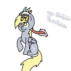 Size: 500x500 | Tagged: dead source, safe, artist:ask-derpyspanish, derpy hooves, discord, pegasus, pony, tumblr:ask-derpyspanish, g4, female, mare, spanish, translated in the comments