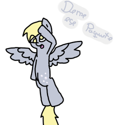 Size: 500x500 | Tagged: dead source, safe, artist:ask-derpyspanish, derpy hooves, pegasus, pony, tumblr:ask-derpyspanish, g4, female, mare, solo, spanish