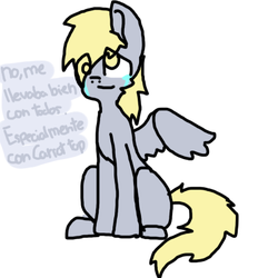 Size: 400x400 | Tagged: dead source, safe, artist:ask-derpyspanish, derpy hooves, pegasus, pony, tumblr:ask-derpyspanish, g4, female, mare, solo, spanish, translated in the comments