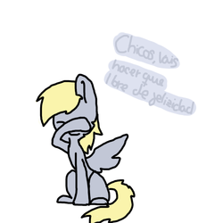 Size: 500x500 | Tagged: dead source, safe, artist:ask-derpyspanish, derpy hooves, pegasus, pony, tumblr:ask-derpyspanish, g4, female, mare, solo, spanish