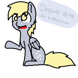 Size: 500x500 | Tagged: dead source, safe, artist:ask-derpyspanish, derpy hooves, pegasus, pony, tumblr:ask-derpyspanish, g4, female, mare, solo, spanish