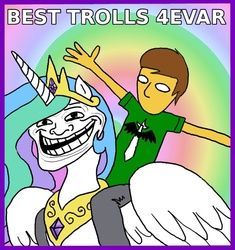 Size: 500x533 | Tagged: dead source, safe, artist:srta-paula, princess celestia, human, g4, andrew hussie, homestuck, meme, trollface