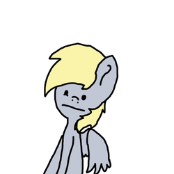 Size: 500x500 | Tagged: dead source, safe, artist:ask-derpyspanish, derpy hooves, pegasus, pony, tumblr:ask-derpyspanish, g4, :|, dot eyes, female, mare, solo