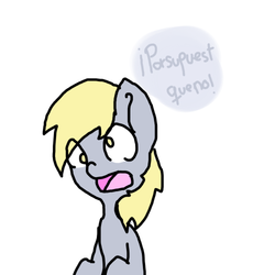 Size: 500x500 | Tagged: dead source, safe, artist:ask-derpyspanish, derpy hooves, pegasus, pony, tumblr:ask-derpyspanish, g4, female, mare, solo, spanish