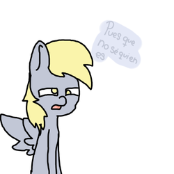 Size: 500x500 | Tagged: dead source, safe, artist:ask-derpyspanish, derpy hooves, pegasus, pony, tumblr:ask-derpyspanish, g4, female, mare, solo, spanish