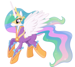 Size: 9200x8280 | Tagged: safe, artist:90sigma, idw, princess celestia, alicorn, pony, g4, absurd resolution, clothes, costume, ethereal mane, female, flying, idw showified, mare, mask, power ponies oc, simple background, solo, transparent background, vector