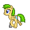 Size: 100x100 | Tagged: dead source, safe, artist:dave89898989, oc, oc only, oc:gold star, pegasus, pony, animated, pixel art, prosthetic limb, prosthetics, simple background, smiling, solo, transparent background, trotting, walk cycle
