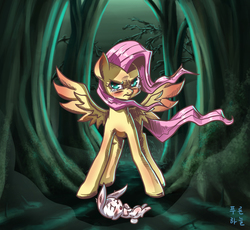 Size: 2368x2183 | Tagged: safe, artist:mrs1989, angel bunny, fluttershy, g4, angry, crying, high res, injured