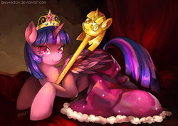 Size: 800x566 | Tagged: safe, artist:greyradian, twilight sparkle, alicorn, pony, g4, big crown thingy, female, mare, solo, twilight scepter, twilight sparkle (alicorn)