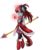 Size: 2153x2550 | Tagged: safe, artist:pridark, semi-anthro, apple, clothes, high res, kyoko sakura, magic, magical girl, ponified, puella magi madoka magica, simple background, solo, soul gem, spear, transparent background, weapon