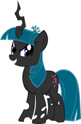 Size: 4120x6260 | Tagged: safe, artist:overdriv3n, twilight sparkle, changeling, changeling queen, g4, absurd resolution, changelingified, female, queen twilight, simple background, solo, species swap, transparent background, twiling, wingless, wingless changeling