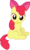 Size: 688x1161 | Tagged: safe, artist:stillfire, apple bloom, earth pony, pony, g4, female, note, simple background, sitting, solo, transparent background