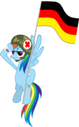 Size: 1024x1649 | Tagged: safe, artist:rainbowgambler, rainbow dash, g4, cigarette, combat medic, female, flag, german, germany, medic, military, smoking, solo