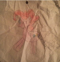 Size: 545x566 | Tagged: artist needed, safe, pinkie pie, g4, drawing, female, solo, traditional art