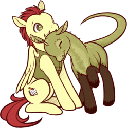 Size: 653x661 | Tagged: safe, artist:decemberdoe, oc, oc only, pegasus, pony, male, neck nuzzle, nuzzling, solo, stallion