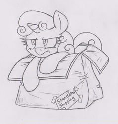Size: 400x421 | Tagged: safe, artist:dfectivedvice, sweetie belle, g4, female, grayscale, monochrome, sketch, solo, traditional art