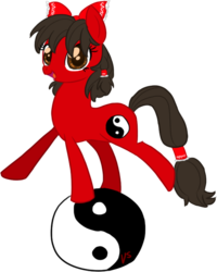 Size: 587x732 | Tagged: safe, artist:voiceless, pony, female, hakurei reimu, mare, ponified, solo, touhou