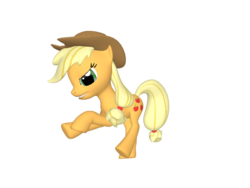 Size: 768x576 | Tagged: safe, applejack, ponylumen, g4, 3d, 3d pony creator, female, run, running, simple background, solo