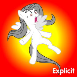 Size: 250x250 | Tagged: safe, artist:albinofluttershy, fluttershy, oc, oc:albino fluttershy, pegasus, pony, g4, albino pony, female, meta, solo, spoilered image joke, surprised