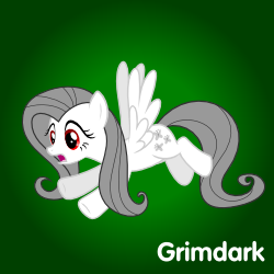 Size: 250x250 | Tagged: safe, artist:albinofluttershy, fluttershy, oc, oc:albino fluttershy, pegasus, pony, g4, albino pony, female, meta, meta:grimdark, solo, spoilered image joke