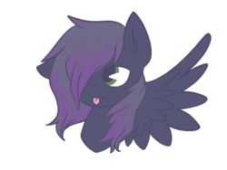 Size: 1032x774 | Tagged: safe, artist:ink-n-heart, oc, oc only, oc:rome silvanus, pegasus, pony, green eyes, multicolored hair, portrait, rome, solo, tongue out, wings