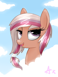 Size: 5000x6666 | Tagged: safe, artist:axioma_dice, oc, oc only, pony, absurd resolution, cloud, cloudy, portrait, sky, solo, tail