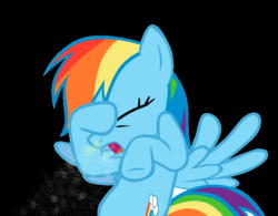 Size: 922x720 | Tagged: safe, artist:sneezefetishponies, rainbow dash, g4, bad edit, female, fetish, mucous, sneezing, sneezing fetish, snot, solo, spit, spray