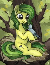 Size: 1000x1300 | Tagged: safe, artist:stockingstealer, oc, oc only, bird, solo, tree