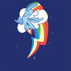 Size: 894x894 | Tagged: safe, artist:thedandmom, rainbow dash, g4, cloud, cutie mark, female, flying, solo, welovefine