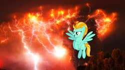 Size: 2880x1620 | Tagged: safe, artist:vector-brony, lightning dust, g4, female, solo, wallpaper