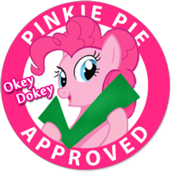 Size: 300x300 | Tagged: safe, artist:9qsm78, pinkie pie, earth pony, pony, g4, check, felt, felt check, female, meme, seal of approval, solo
