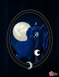 Size: 2550x3300 | Tagged: safe, artist:clouddg, princess luna, alicorn, pony, g4, female, high res, moon, solo