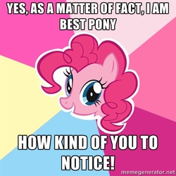 Size: 500x500 | Tagged: safe, pinkie pie, g4, advice meme, best pony, exploitable meme, female, image macro, meme, solo