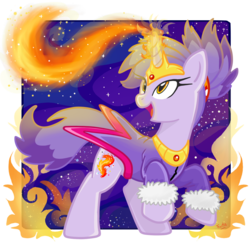 Size: 1000x1000 | Tagged: safe, artist:fuutachimaru, alicorn, pony, unicorn, alicornified, blaze the cat, fire, ponified, race swap, simple background, solo, sonic the hedgehog (series), transparent background