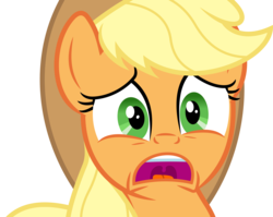 Size: 7556x6000 | Tagged: safe, artist:dasprid, applejack, g4, somepony to watch over me, absurd resolution, female, shocked, simple background, solo, transparent background, vector