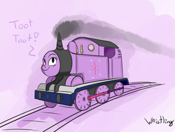 Size: 3200x2400 | Tagged: safe, artist:whibbleton, twilight sparkle, train pony, g4, crossover, female, high res, locomotive, palindrome get, solo, thomas the tank engine, train, trainified