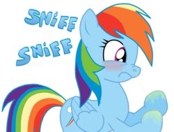 Size: 3323x2516 | Tagged: safe, artist:masterxtreme, rainbow dash, g4, blushing, confused, female, fetish, gross, high res, mucous, nostrils, shocked, sneezing, sneezing fetish, sniffing, snot, solo, why