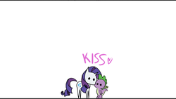 Size: 448x252 | Tagged: safe, artist:foudubulbe, rarity, spike, g4, female, male, pointy ponies, ship:sparity, shipping, straight