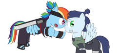 Size: 3250x1400 | Tagged: safe, artist:pvryohei, rainbow dash, soarin', g4, crossover, female, male, nara shikamaru, naruto, ship:soarindash, shipping, straight, temari