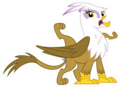 Size: 1600x1145 | Tagged: safe, artist:r3ign, gilda, iron will, griffon, g4, female, inverted mouth, nightmare fuel, simple background, solo, thumbs up, transparent background, vector, wat, what has science done, wtf