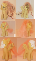 Size: 1024x1722 | Tagged: safe, artist:fonypan, fluttershy, pegasus, pony, g4, brushable, female, irl, photo, sculpture, skull, toy, toy abuse