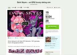 Size: 1373x989 | Tagged: safe, oc, oc only, dark skyes, dating sim, its a trap!, kickstarter, meta, scam, seems legit, text