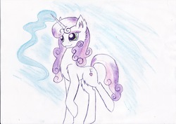 Size: 3508x2488 | Tagged: safe, artist:starswirl11, sweetie belle, g4, female, high res, magic, older, solo, traditional art