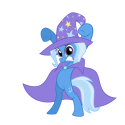 Size: 4000x4000 | Tagged: safe, artist:nowego, trixie, pony, unicorn, g4, absurd resolution, bipedal, cape, clothes, female, gritted teeth, hat, simple background, solo, teeth, transparent background, trixie's cape, trixie's hat, vector